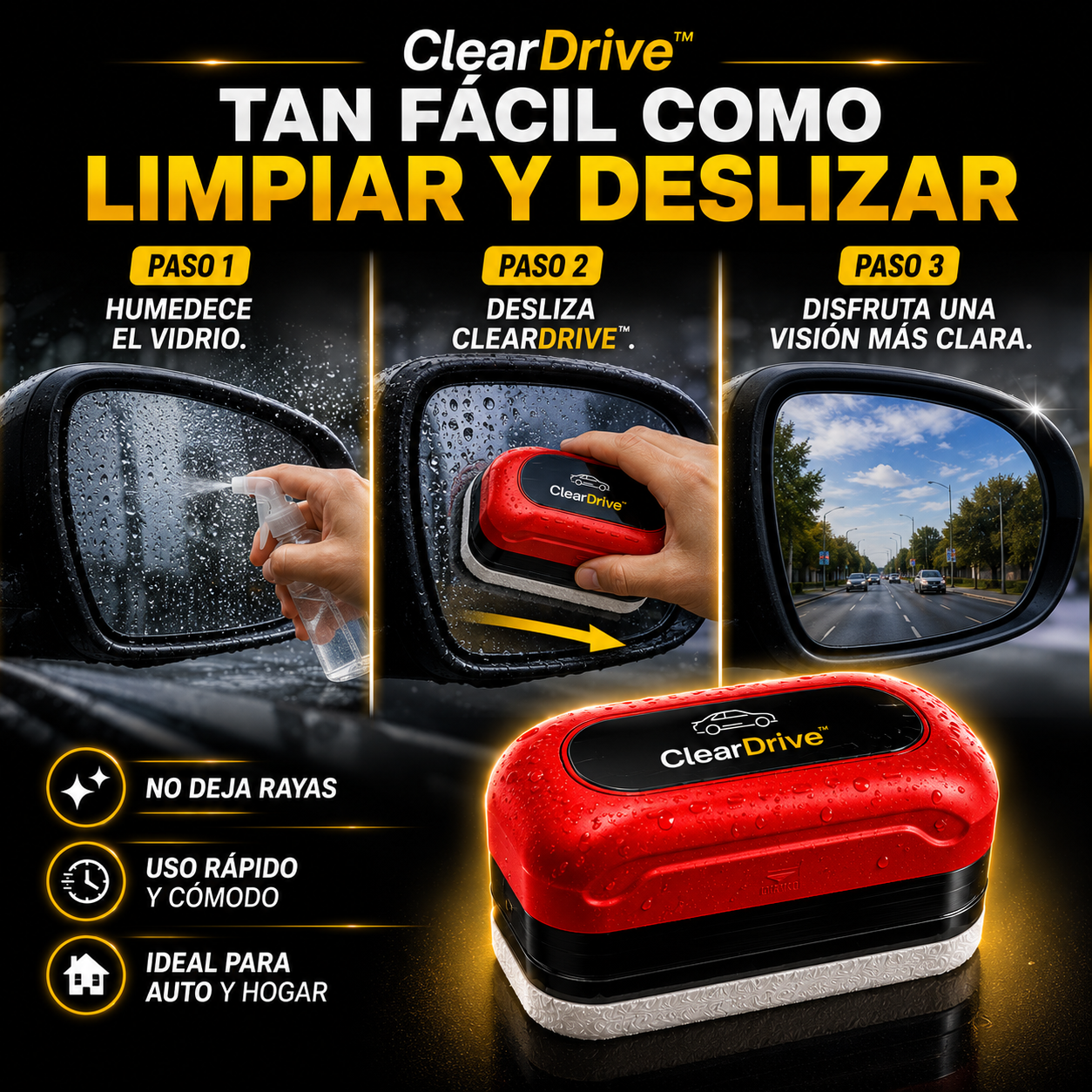 ClearDrive™ - Cepillo Antiempañante para Vidrios