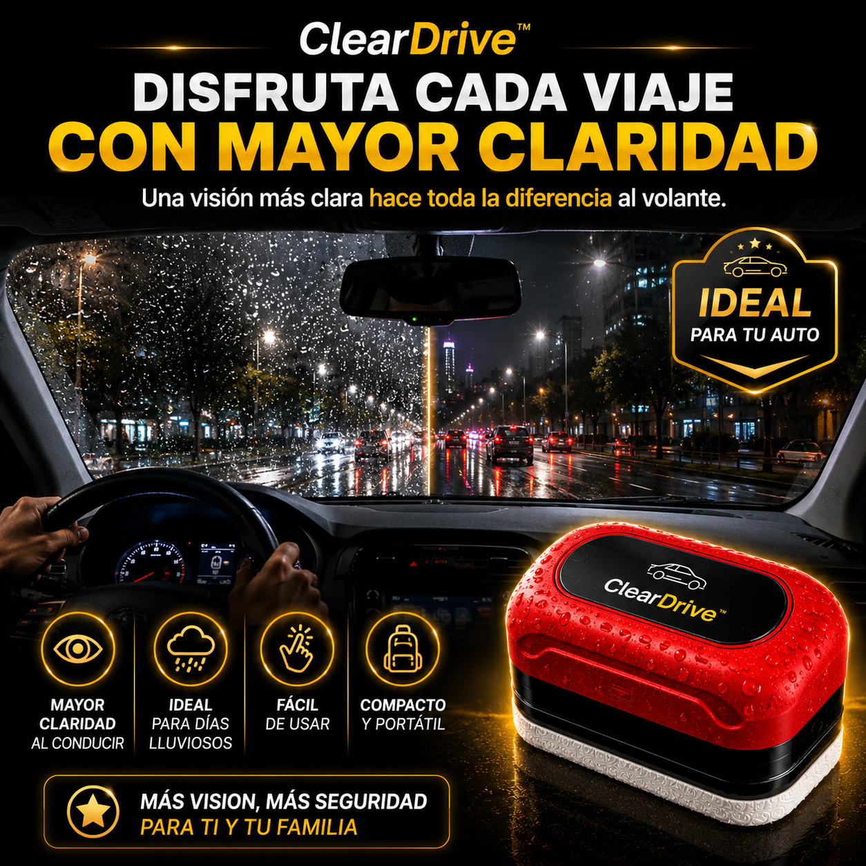 ClearDrive™ - Cepillo Antiempañante para Vidrios
